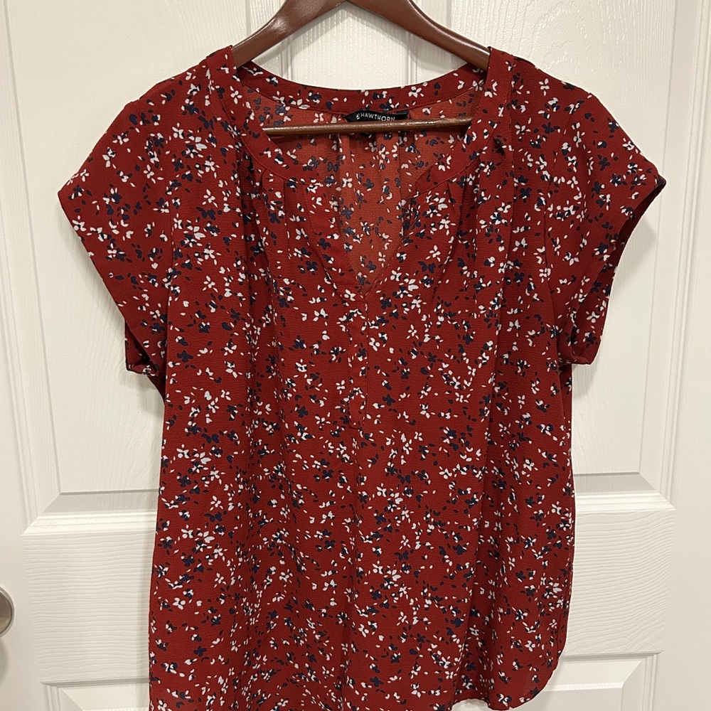 41 Hawthorn Red Cap Sleeve Blouse